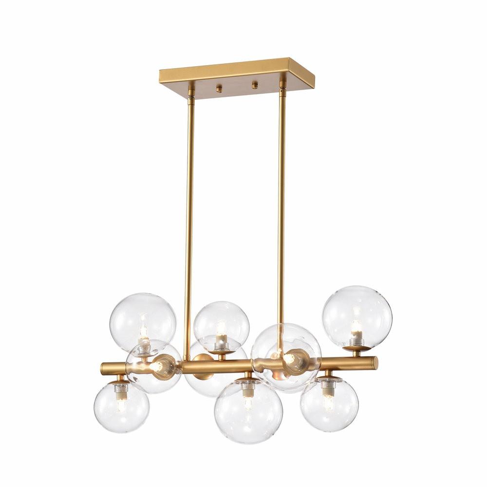 Bathroom Vanity Lights |  Darden Gold 10-Light Pendant With Clear Glass Shade (Bulbs Included)