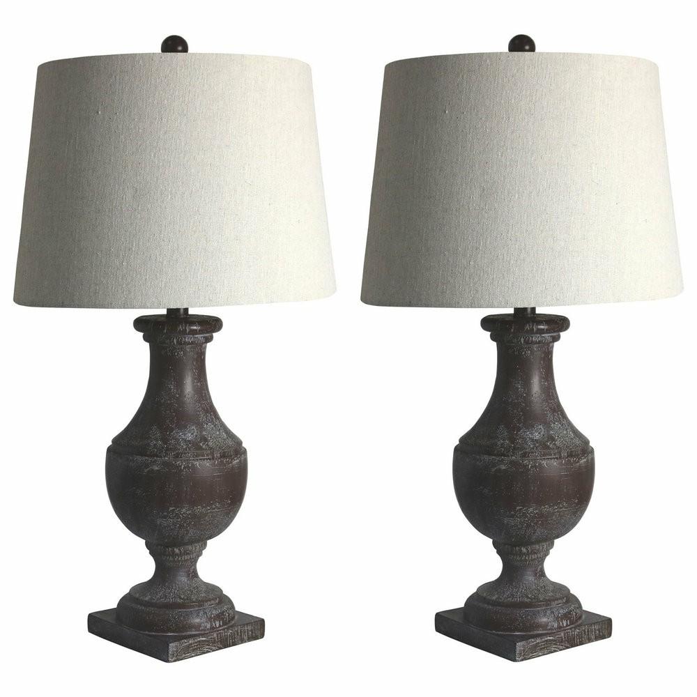 Lamp Sets |  Fangio Lighting’s 28 ” Resin Table Lamp, Cottage Bronze Espresso, Set Of 2