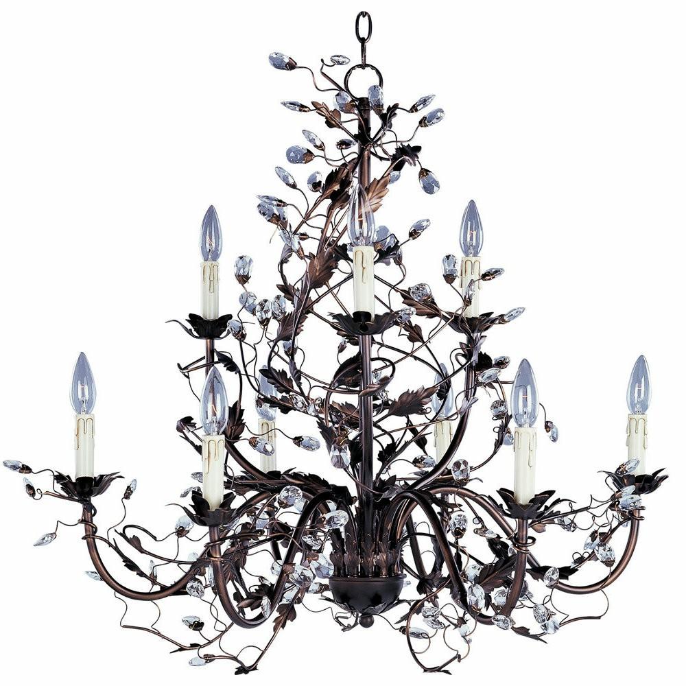 Pendant Lighting |  Elegante 9-Light Chandelier, Oil Rubbed Bronze