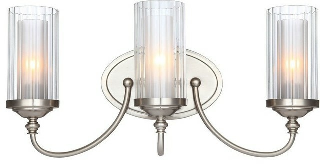 Chandeliers |  Hardware House Lexington Collection Triple Light Wall Fixture, Satin Nickel