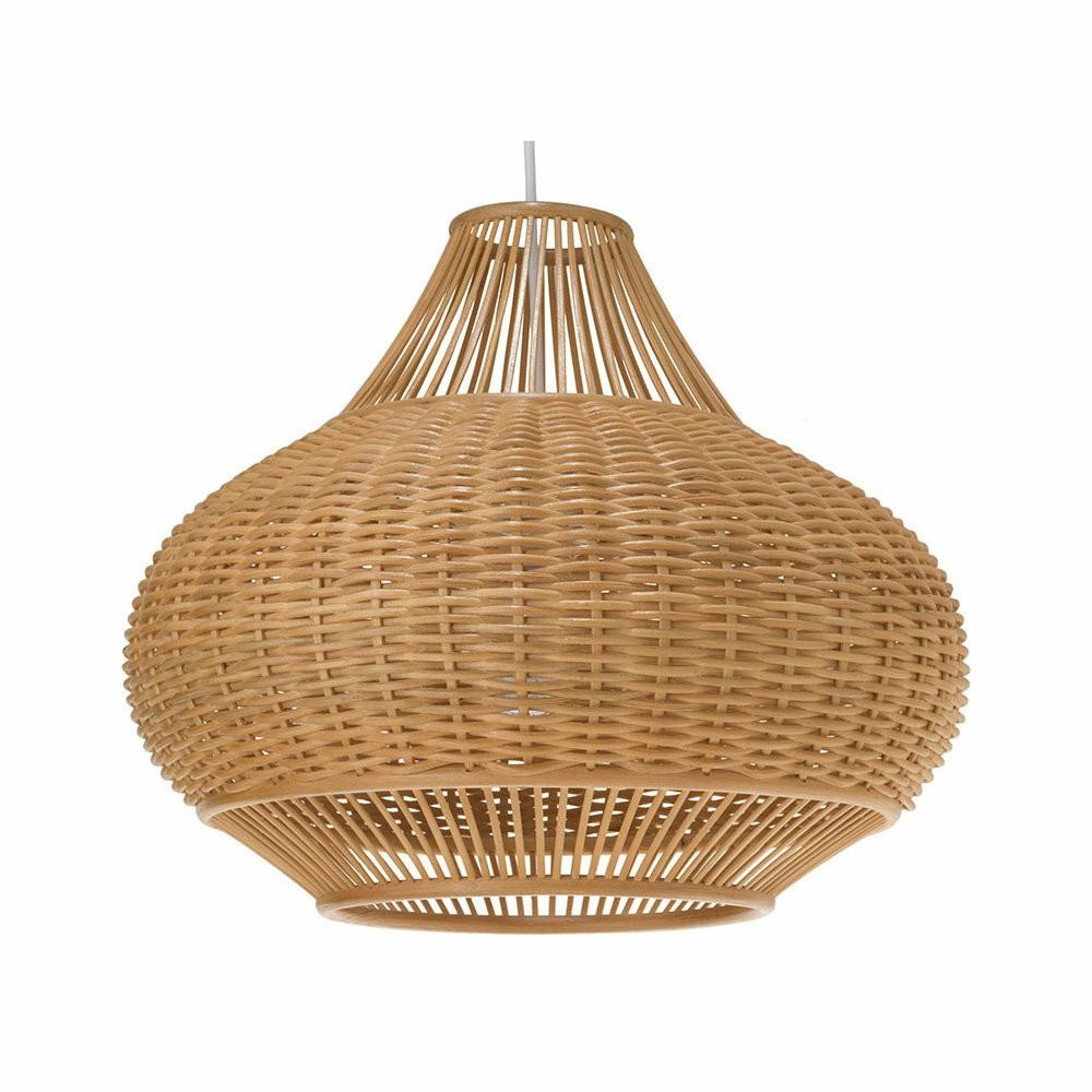 Table Lamps |  Handoven Wicker Pear Pendant Lamp, Natural, Natural Brown