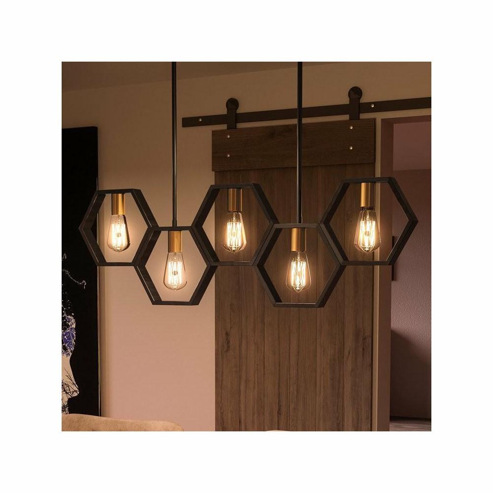 Bathroom Vanity Lights |  Luxury Industrial Chandelier, 13″H X 40″W, Natural Black Finish